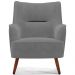 Kit 02 Poltronas Decorativa Fixa Pés de Madeira Isabella D02 Veludo Cinza C-317 - Lyam Decor