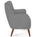 Kit 02 Poltronas Decorativa Fixa Pés de Madeira Isabella D02 Veludo Cinza C-317 - Lyam Decor