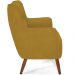 Kit 02 Poltronas Decorativa Fixa Pés de Madeira Isabella D02 Veludo Mostarda C-260 - Lyam Decor