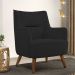 Kit 02 Poltronas Decorativa Fixa Pés de Madeira Isabella D02 Veludo Preto C-300 - Lyam Decor