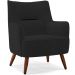 Kit 02 Poltronas Decorativa Fixa Pés de Madeira Isabella D02 Veludo Preto C-300 - Lyam Decor