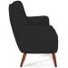 Kit 02 Poltronas Decorativa Fixa Pés de Madeira Isabella D02 Veludo Preto C-300 - Lyam Decor