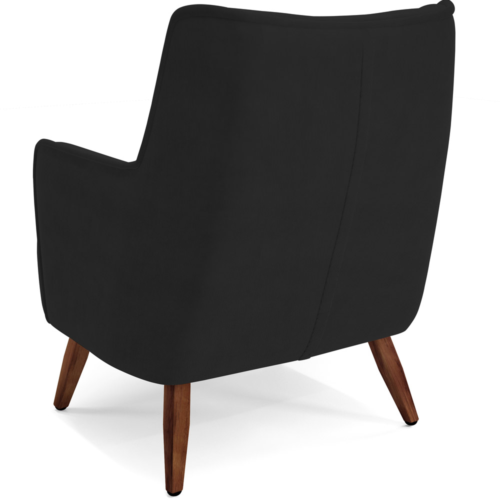Kit 02 Poltronas Decorativa Fixa Pés de Madeira Isabella D02 Veludo Preto C-300 - Lyam Decor
