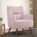 Kit 02 Poltronas Decorativa Fixa Pés de Madeira Isabella D02 Veludo Rosê C-305 - Lyam Decor