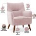 Kit 02 Poltronas Decorativa Fixa Pés de Madeira Isabella D02 Veludo Rosê C-305 - Lyam Decor