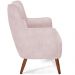 Kit 02 Poltronas Decorativa Fixa Pés de Madeira Isabella D02 Veludo Rosê C-305 - Lyam Decor