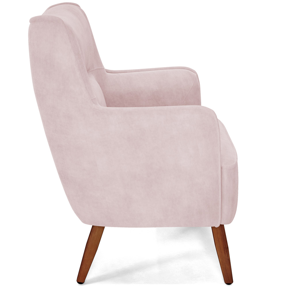 Kit 02 Poltronas Decorativa Fixa Pés de Madeira Isabella D02 Veludo Rosê C-305 - Lyam Decor
