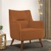 Kit 02 Poltronas Decorativa Fixa Pés de Madeira Isabella D02 Veludo Telha C-262 - Lyam Decor