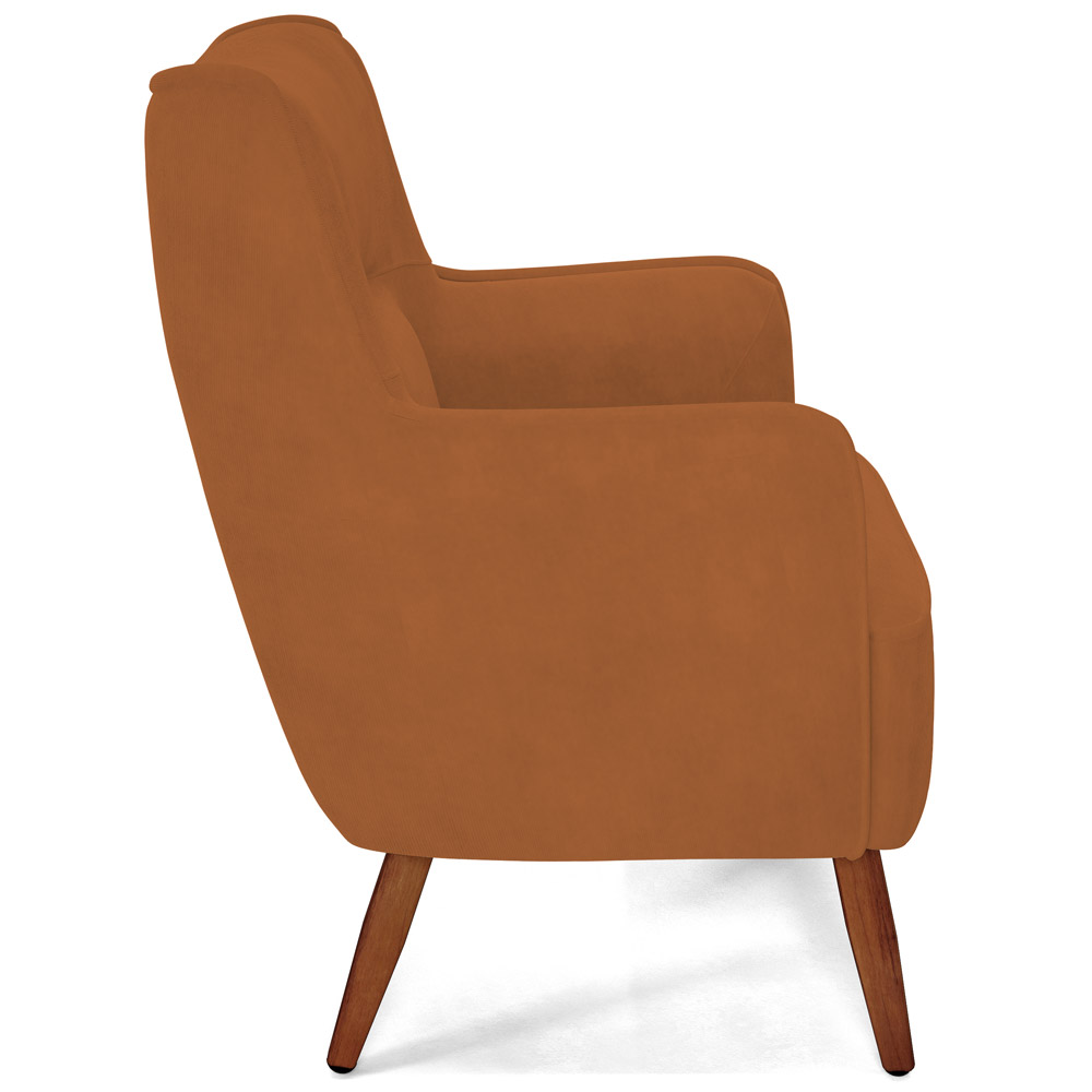 Kit 02 Poltronas Decorativa Fixa Pés de Madeira Isabella D02 Veludo Telha C-262 - Lyam Decor