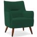 Kit 02 Poltronas Decorativa Fixa Pés de Madeira Isabella D02 Veludo Verde C-303 - Lyam Decor