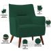 Kit 02 Poltronas Decorativa Fixa Pés de Madeira Isabella D02 Veludo Verde C-303 - Lyam Decor
