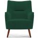Kit 02 Poltronas Decorativa Fixa Pés de Madeira Isabella D02 Veludo Verde C-303 - Lyam Decor