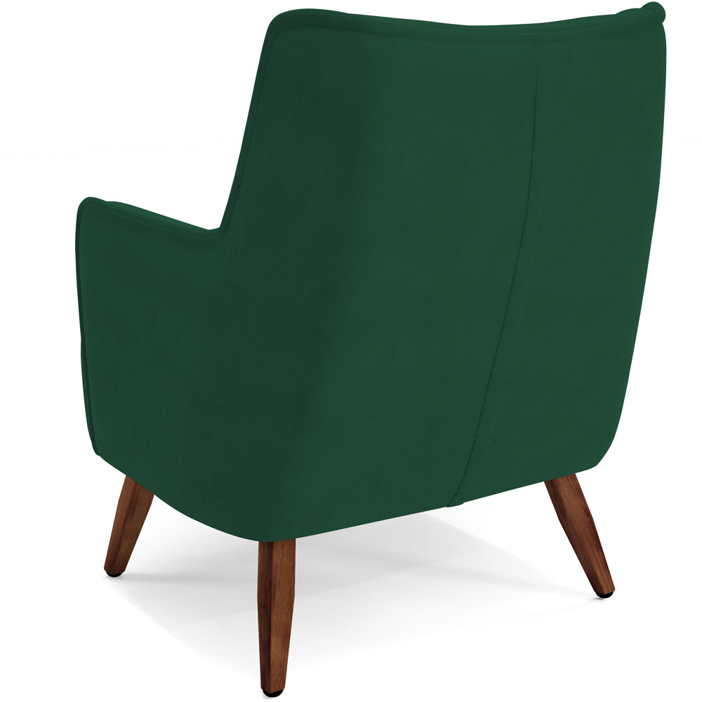Kit 02 Poltronas Decorativa Fixa Pés de Madeira Isabella D02 Veludo Verde C-303 - Lyam Decor