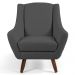 Kit 02 Poltronas Decorativa Fixa Pés de Madeira Juliet D02 Veludo Cinza C-317 - Lyam Decor