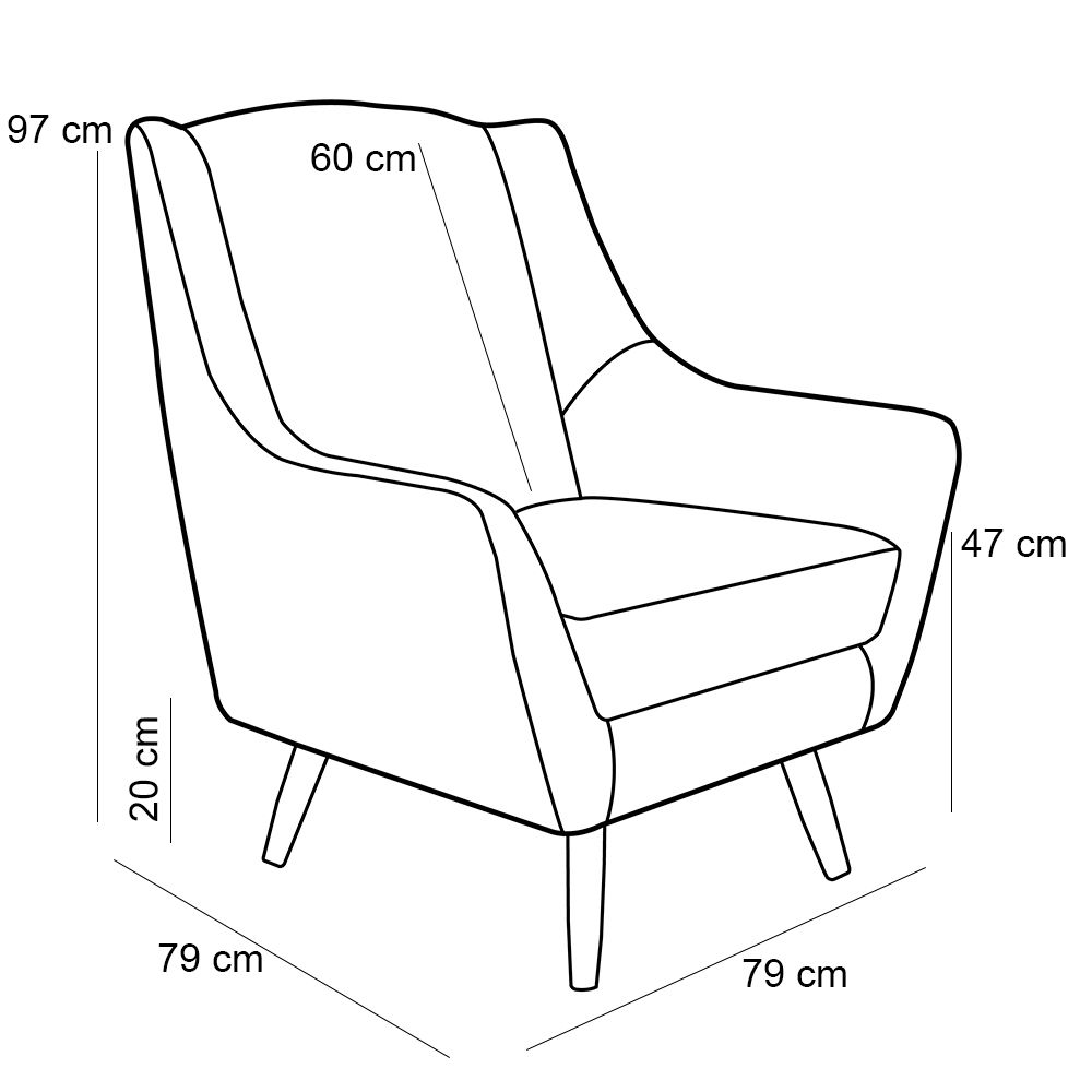 Kit 02 Poltronas Decorativa Fixa Pés de Madeira Juliet D02 Veludo Cinza C-317 - Lyam Decor