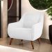 Kit 02 Poltronas Decorativa Fixa Pés de Madeira Paloma D02 Corano Branco C-12 - Lyam Decor
