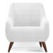 Kit 02 Poltronas Decorativa Fixa Pés de Madeira Paloma D02 Corano Branco C-12 - Lyam Decor