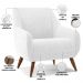 Kit 02 Poltronas Decorativa Fixa Pés de Madeira Paloma D02 Corano Branco C-12 - Lyam Decor
