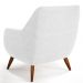 Kit 02 Poltronas Decorativa Fixa Pés de Madeira Paloma D02 Corano Branco C-12 - Lyam Decor