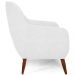 Kit 02 Poltronas Decorativa Fixa Pés de Madeira Paloma D02 Corano Branco C-12 - Lyam Decor