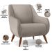 Kit 02 Poltronas Decorativa Fixa Pés de Madeira Paloma D02 Linho Bege C-107 - Lyam Decor