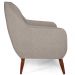 Kit 02 Poltronas Decorativa Fixa Pés de Madeira Paloma D02 Linho Bege C-107 - Lyam Decor