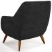 Kit 02 Poltronas Decorativa Fixa Pés de Madeira Paloma D02 Linho Chumbo D-465 - Lyam Decor