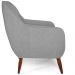 Kit 02 Poltronas Decorativa Fixa Pés de Madeira Paloma D02 Linho Cinza D-315 - Lyam Decor