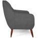 Kit 02 Poltronas Decorativa Fixa Pés de Madeira Paloma D02 Linho Cinza Escuro C-416 - Lyam Decor