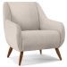 Kit 02 Poltronas Decorativa Fixa Pés de Madeira Paloma D02 Linho Cru C-443 - Lyam Decor