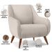 Kit 02 Poltronas Decorativa Fixa Pés de Madeira Paloma D02 Linho Cru C-443 - Lyam Decor