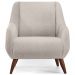 Kit 02 Poltronas Decorativa Fixa Pés de Madeira Paloma D02 Linho Cru C-443 - Lyam Decor