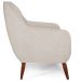 Kit 02 Poltronas Decorativa Fixa Pés de Madeira Paloma D02 Linho Cru C-443 - Lyam Decor