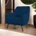 Kit 02 Poltronas Decorativa Fixa Pés de Madeira Paloma D02 Veludo Azul Marinho C-304 - Lyam Decor