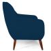 Kit 02 Poltronas Decorativa Fixa Pés de Madeira Paloma D02 Veludo Azul Marinho C-304 - Lyam Decor