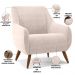 Kit 02 Poltronas Decorativa Fixa Pés de Madeira Paloma D02 Veludo Bege C-309 - Lyam Decor