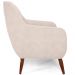 Kit 02 Poltronas Decorativa Fixa Pés de Madeira Paloma D02 Veludo Bege C-309 - Lyam Decor