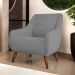 Kit 02 Poltronas Decorativa Fixa Pés de Madeira Paloma D02 Veludo Cinza C-317 - Lyam Decor