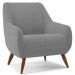 Kit 02 Poltronas Decorativa Fixa Pés de Madeira Paloma D02 Veludo Cinza C-317 - Lyam Decor