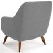 Kit 02 Poltronas Decorativa Fixa Pés de Madeira Paloma D02 Veludo Cinza C-317 - Lyam Decor