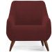 Kit 02 Poltronas Decorativa Fixa Pés de Madeira Paloma D02 Veludo Marsala C-278 - Lyam Decor
