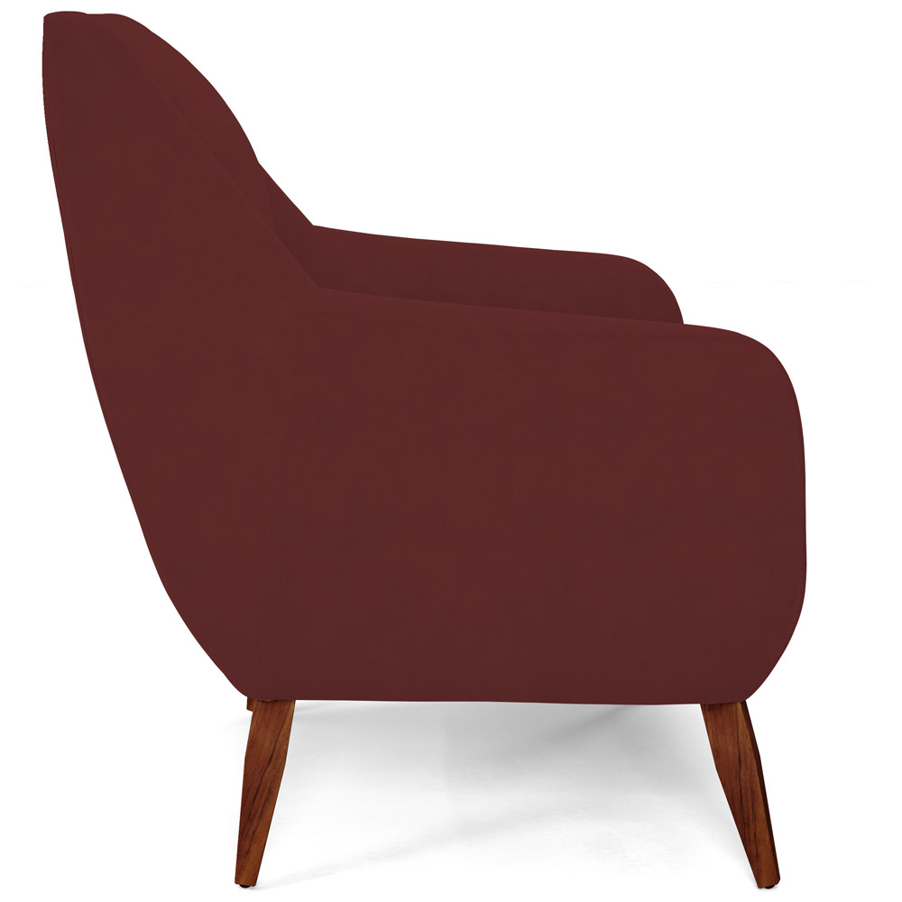 Kit 02 Poltronas Decorativa Fixa Pés de Madeira Paloma D02 Veludo Marsala C-278 - Lyam Decor