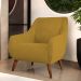 Kit 02 Poltronas Decorativa Fixa Pés de Madeira Paloma D02 Veludo Mostarda C-260 - Lyam Decor