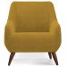 Kit 02 Poltronas Decorativa Fixa Pés de Madeira Paloma D02 Veludo Mostarda C-260 - Lyam Decor