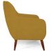 Kit 02 Poltronas Decorativa Fixa Pés de Madeira Paloma D02 Veludo Mostarda C-260 - Lyam Decor