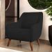 Kit 02 Poltronas Decorativa Fixa Pés de Madeira Paloma D02 Veludo Preto C-300 - Lyam Decor