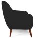 Kit 02 Poltronas Decorativa Fixa Pés de Madeira Paloma D02 Veludo Preto C-300 - Lyam Decor