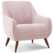 Kit 02 Poltronas Decorativa Fixa Pés de Madeira Paloma D02 Veludo Rosê C-305 - Lyam Decor