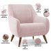 Kit 02 Poltronas Decorativa Fixa Pés de Madeira Paloma D02 Veludo Rosê C-305 - Lyam Decor