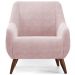 Kit 02 Poltronas Decorativa Fixa Pés de Madeira Paloma D02 Veludo Rosê C-305 - Lyam Decor